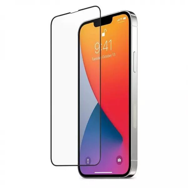 Film verre trempé avec cadre noir iPhone 13/13 Pro/iPhone 14/iPhone 16E