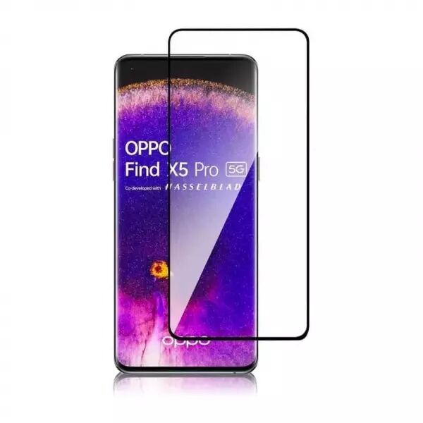 Film verre trempÃ© intÃ©gral avec cadre noir Oppo Find X5 Pro