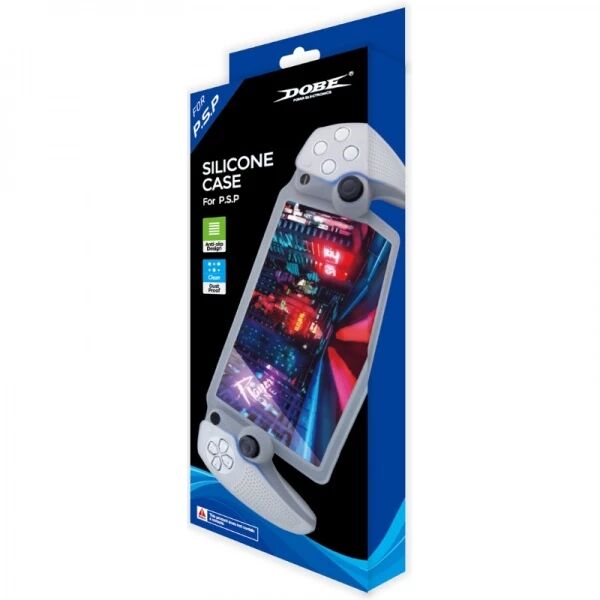 Housse-coque silicone pour PlayStation 5 / PS5 Portal DOBE TP5-3586 blanc mat/rouge transparent/bleu transparent