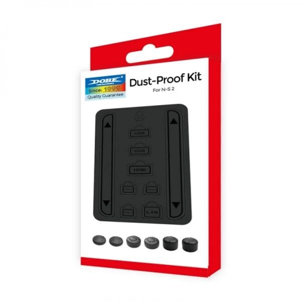 Kit de bouchons anti-poussiÃ¨re pour Nintendo Switch 2 DOBE TNS-5165 noir