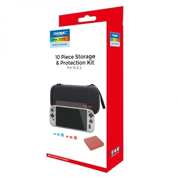 Kit de protection 10pcs housse et film, pochette de rangement et protection manettes pour Nintendo Switch 2 DOBE TNS-5111 noir