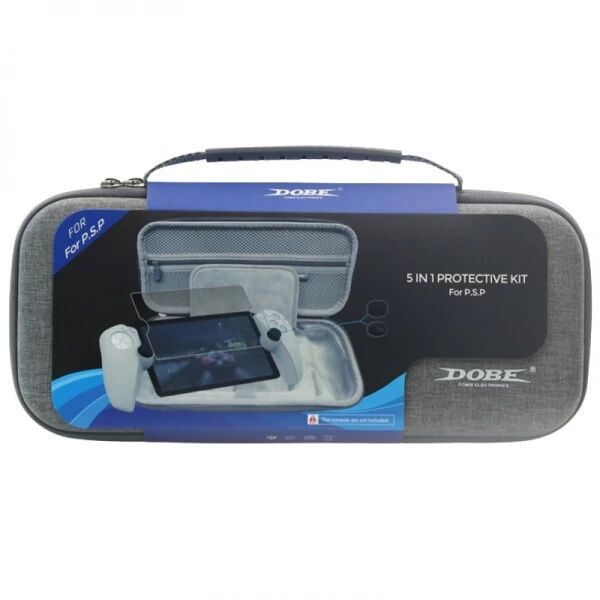 Kit de rangement, sac de rangement, housse silicone, film et capuchons pour PlayStation 5 / PS5 DOBE TP5-3587 gris