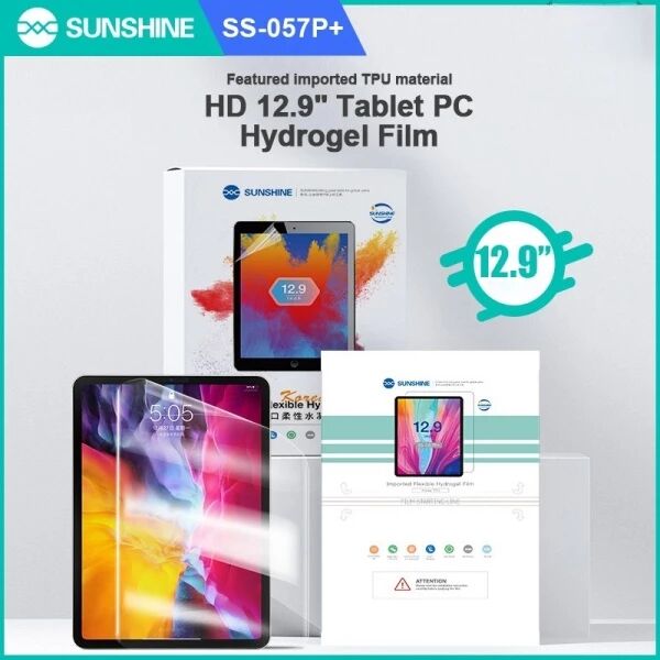 Lot de 10 films "hydrogel" TPU HD souple SUNSHINE SS-057P+ grande taille 12,9 pouces pour tablettes