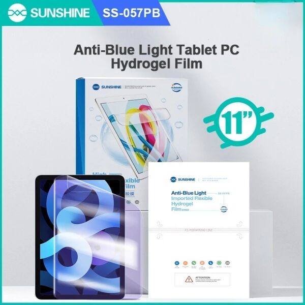 Lot de 10 films "hydrogel" TPU anti lumiÃ¨re bleue SUNSHINE SS-057PB grande taille 11 pouces pour tablettes