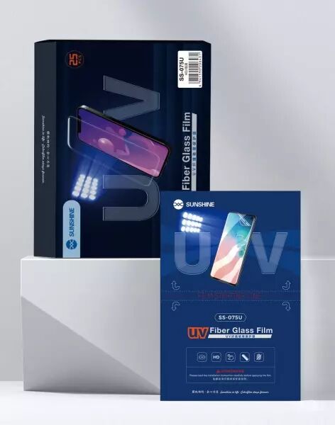Lot de 25 films "hydrogel" UV HD haute protection avec lampe UV SUNSHINE SS-075U pour smartphones