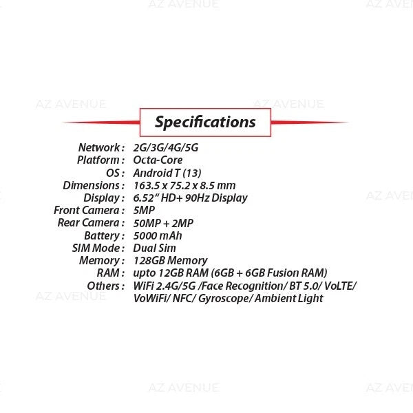 (New) ZTE Blade A73 5G BLUE 6GB+128GB Dual SIM Unlocked Android Mobile Phone